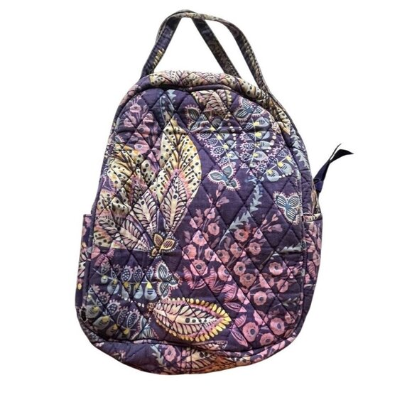 Vera Bradley Bag Women Lunch Box Purple Floral Quilted Summer Teacher Retro Soft - Picture 1 of 14